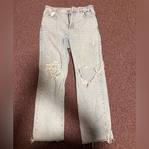 Light Wash Distressed Women's Jeans